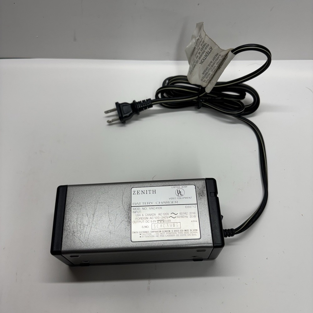 Vintage Zenith VAC 410 Camera Battery Charger Working VAC410X